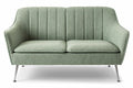 **Moderne Groene Sofa met Gestreept Ontwerp en Metalen Poten**