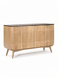 Moderne Houten Dressoir met Strakke lijnen en Zwarte Bovenkant